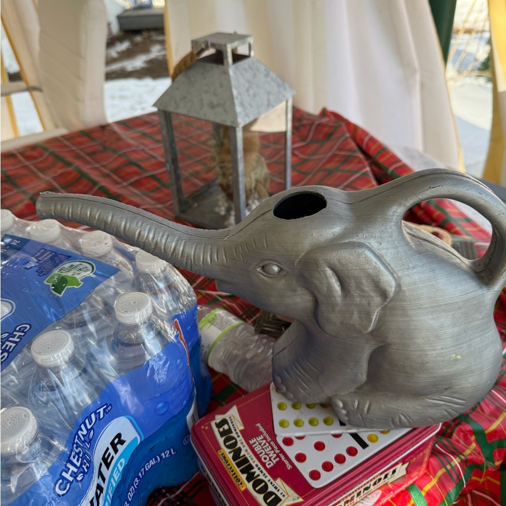 Gray Elephant Watering Can